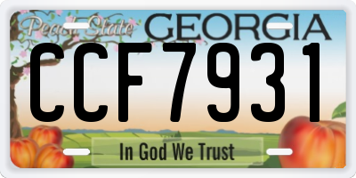 GA license plate CCF7931