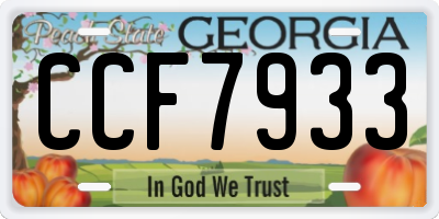 GA license plate CCF7933