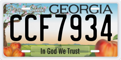 GA license plate CCF7934