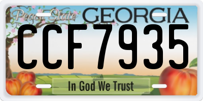 GA license plate CCF7935
