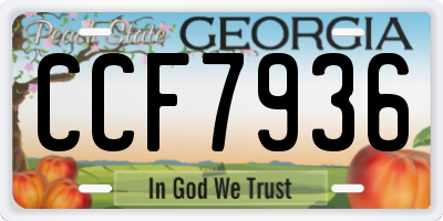 GA license plate CCF7936
