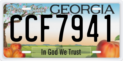 GA license plate CCF7941
