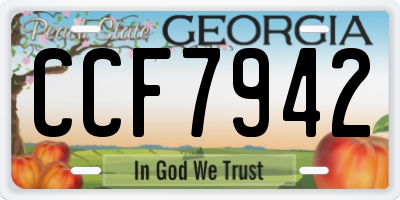 GA license plate CCF7942
