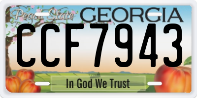 GA license plate CCF7943