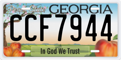 GA license plate CCF7944
