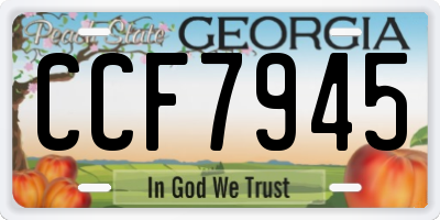 GA license plate CCF7945