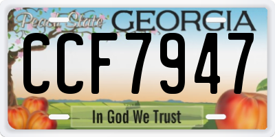 GA license plate CCF7947