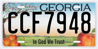 GA license plate CCF7948