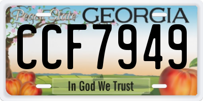 GA license plate CCF7949