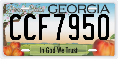 GA license plate CCF7950