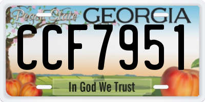 GA license plate CCF7951