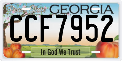 GA license plate CCF7952
