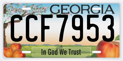 GA license plate CCF7953