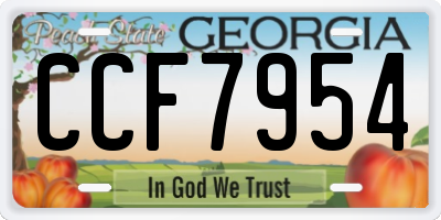 GA license plate CCF7954