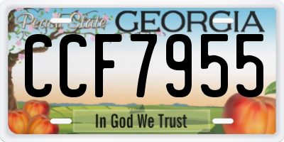 GA license plate CCF7955
