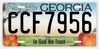 GA license plate CCF7956
