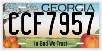 GA license plate CCF7957