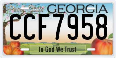 GA license plate CCF7958