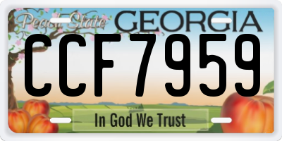 GA license plate CCF7959