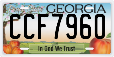 GA license plate CCF7960