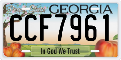 GA license plate CCF7961