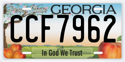 GA license plate CCF7962