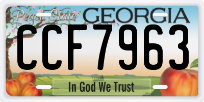 GA license plate CCF7963