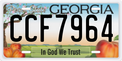 GA license plate CCF7964