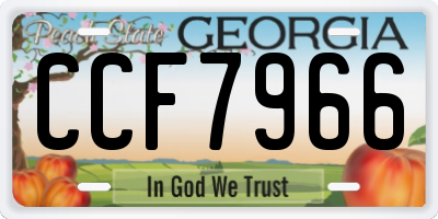 GA license plate CCF7966