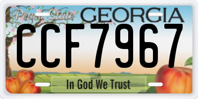 GA license plate CCF7967