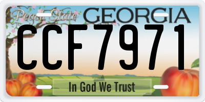 GA license plate CCF7971