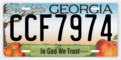 GA license plate CCF7974