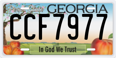 GA license plate CCF7977