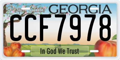 GA license plate CCF7978