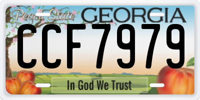 GA license plate CCF7979