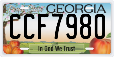 GA license plate CCF7980