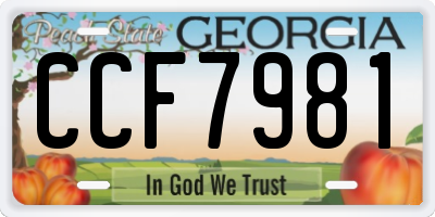 GA license plate CCF7981