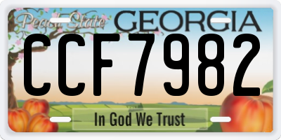 GA license plate CCF7982