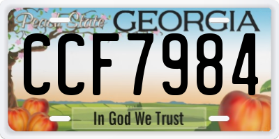 GA license plate CCF7984