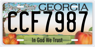 GA license plate CCF7987
