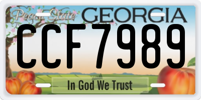 GA license plate CCF7989