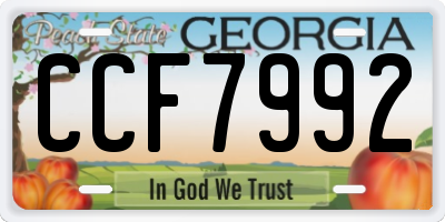 GA license plate CCF7992