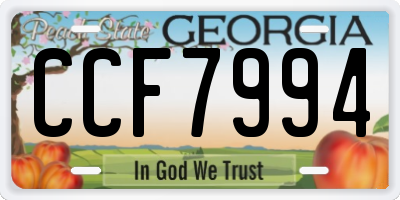 GA license plate CCF7994