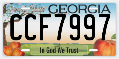 GA license plate CCF7997