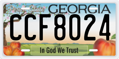 GA license plate CCF8024