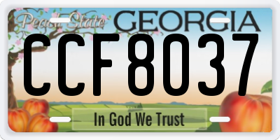 GA license plate CCF8037