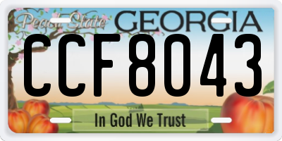 GA license plate CCF8043