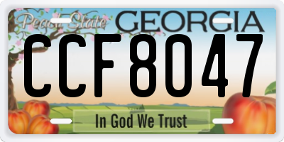 GA license plate CCF8047