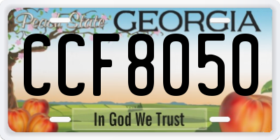 GA license plate CCF8050