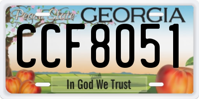 GA license plate CCF8051